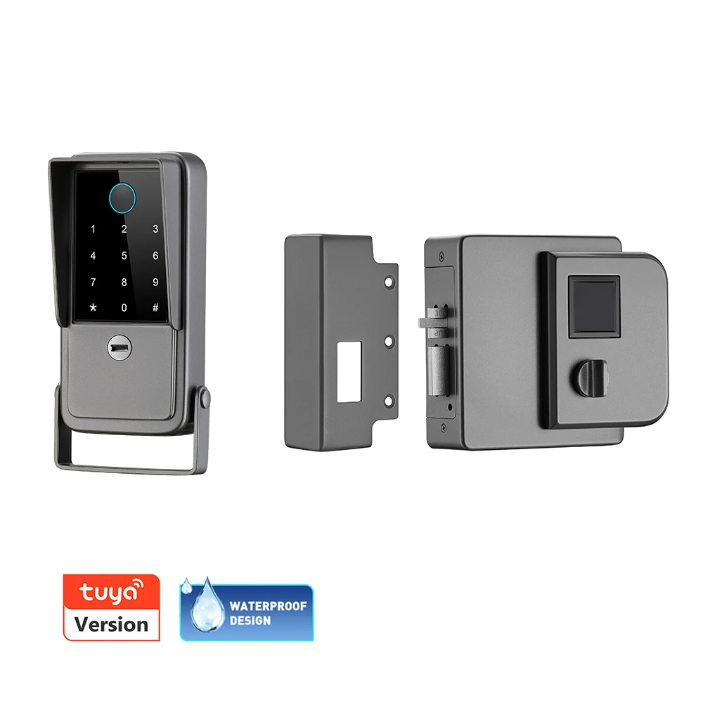

Водонепроницаемый наружный электрический замок на ободе, карта с отпечатком пальца Cerradura Inteligente, электронный цифровой умный дверной замок