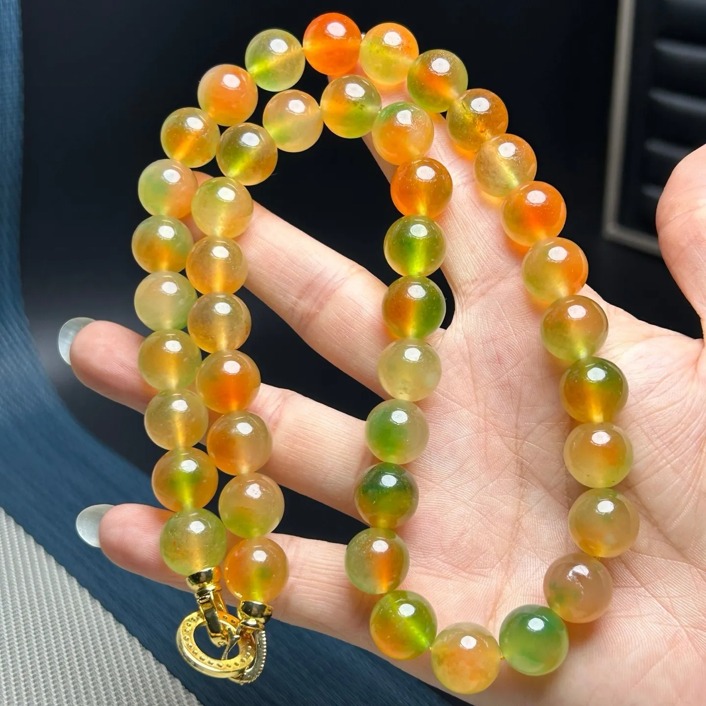 

AAA Real Natural Round Ice yellow Burmese Beads Jade jadeite Necklaces Pendants