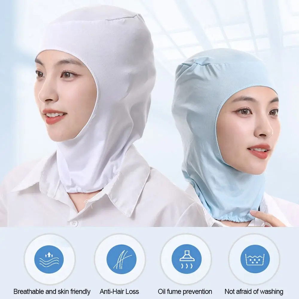 New Elastic Dust Proof Cap Neck Protector Solid Color Work Hat Breathable Workshop Cap Workshop