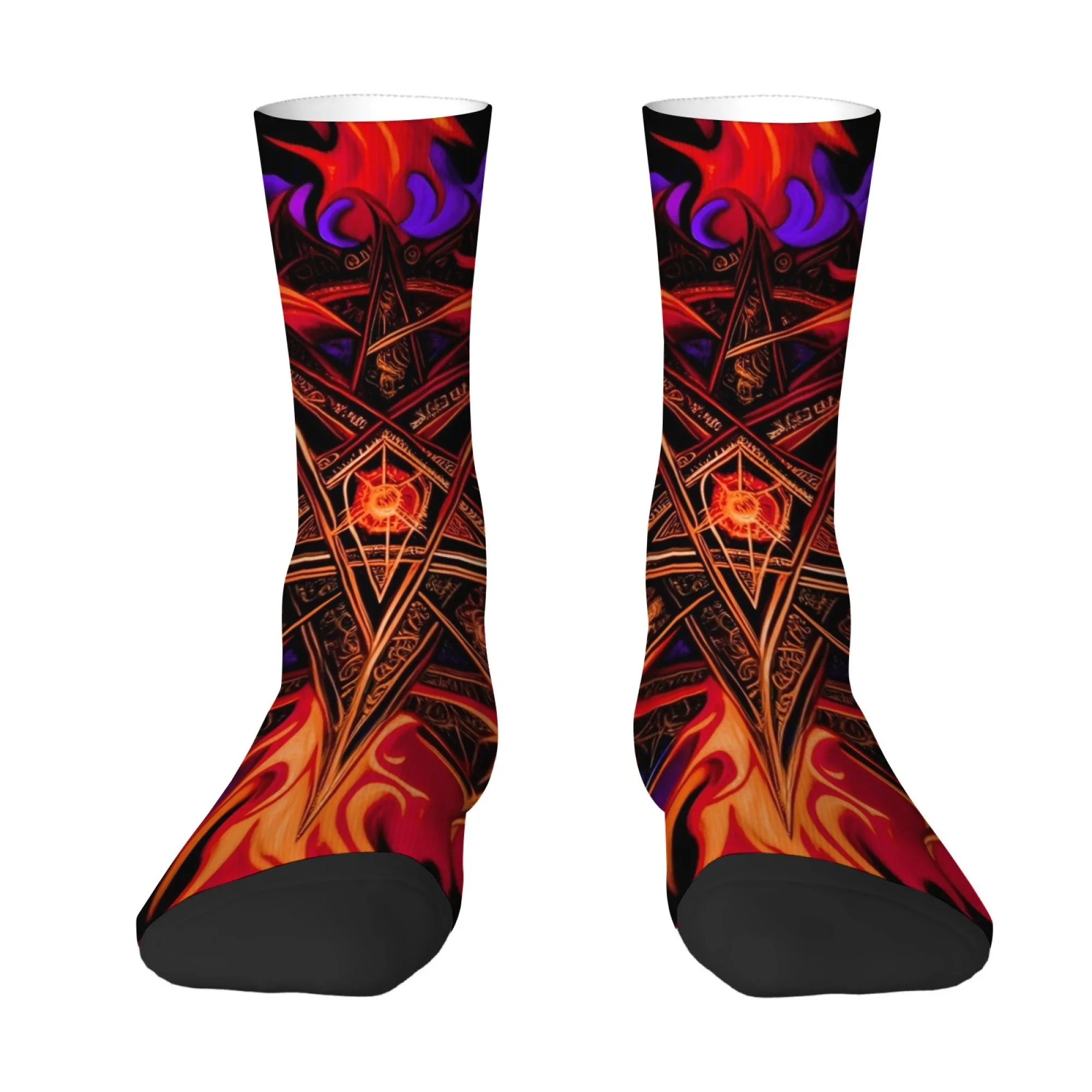 Fun Sparkly Print Men's Socks Comfortable Skin-friendly Breathable Socks Hip-hop Fashionable Street Retro Harajuku Style Socks
