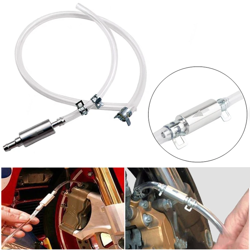 1PCS Brake Fluid Bleeder Hose with One-Way Non-Return Check Valve Auto Car Vehicle Motorcycle Brake Clutch Bleeder Hose Pipe Kit