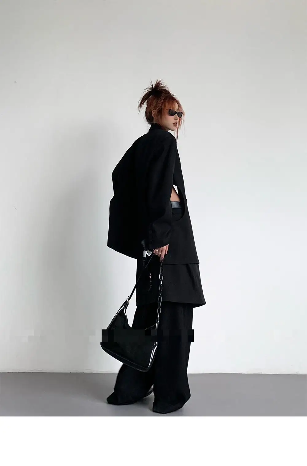 Tannt Set di pantaloni da donna 2025 Primavera Estate Nuovo cappotto blazer scavato Falso due pantaloni larghi casual con gonna lunga Set di due pezzi