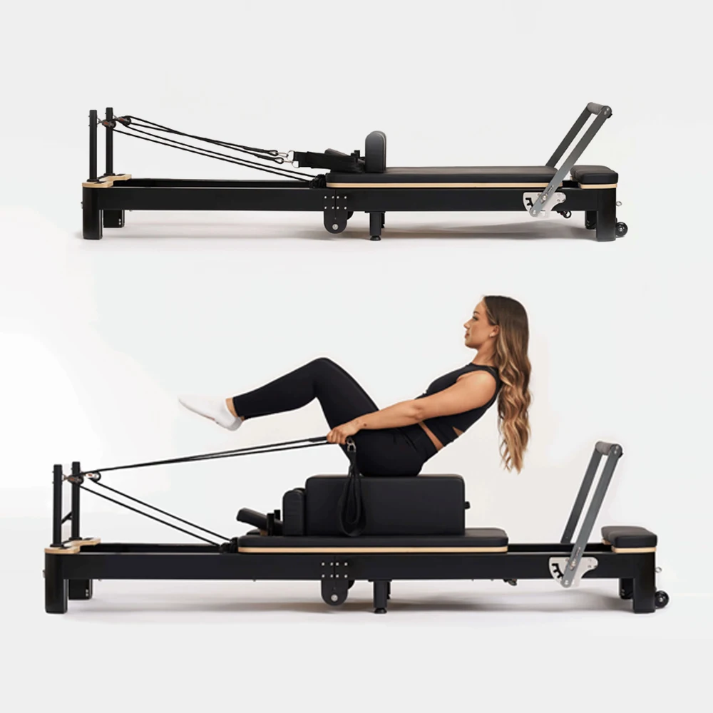 commercial studio training portable folding machine black aluminum pilates reformer foldable home