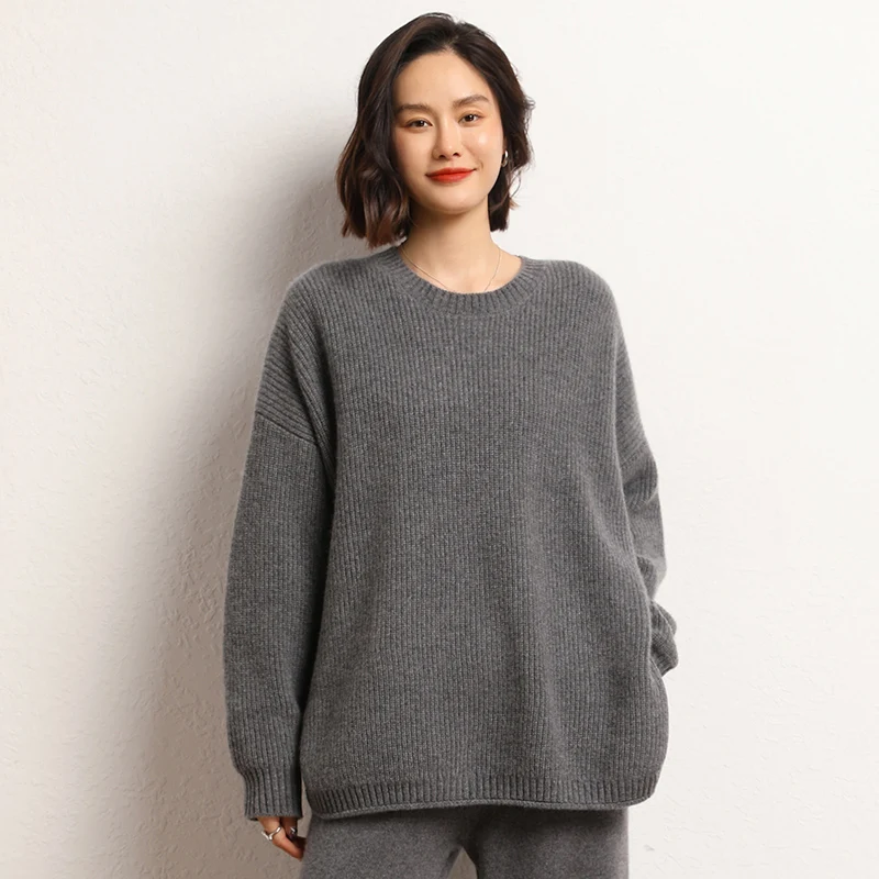 

Free Shipping Plus Size Women Sweater,100% Pure Cashmere Pullover,Loose Women's Thickened Clothing，2023 Winter Knitwears, SWS01