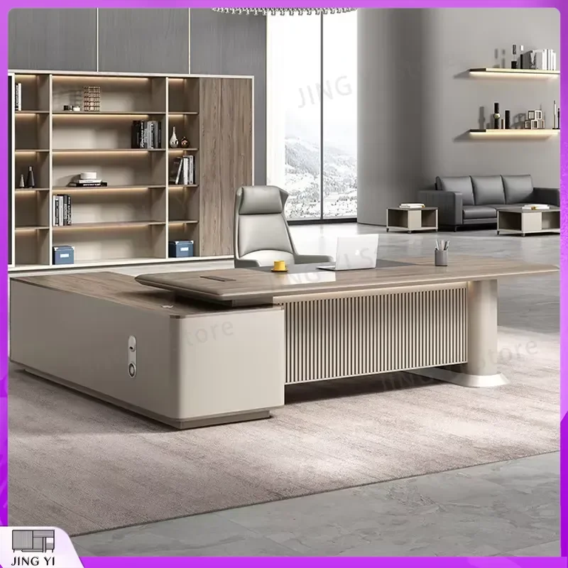 Modern Executive Office Desk with Chair Set Light Luxury Large Size Manager Workstation for Business Professionals Ergonomic