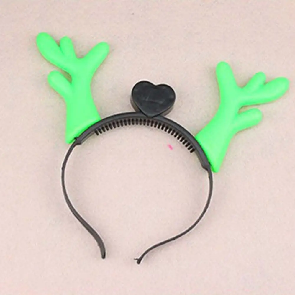 Cute LED Light Dragon Horn Headband Plastic Luminous Elk Horn Hair Hoop Party Decor Headwear Christmas Headdress Girls