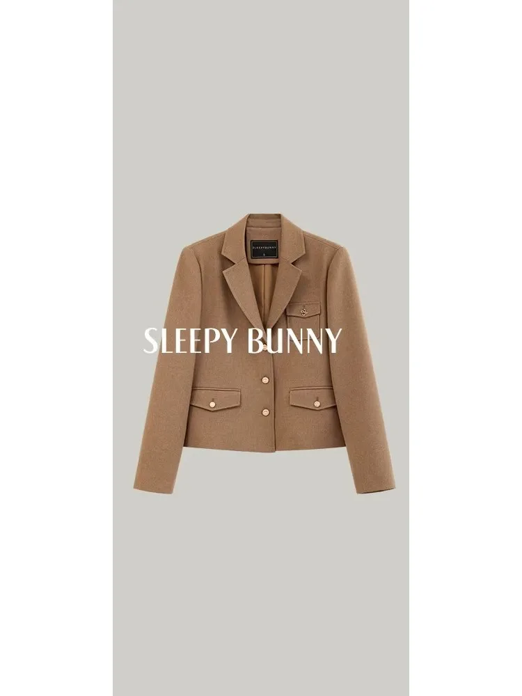 

Vintage Retro Blazer for Women Elegant Casual Suit Jacket Autumn Spring College Style Coat Lapel Pocket Detail Office Daily Wear