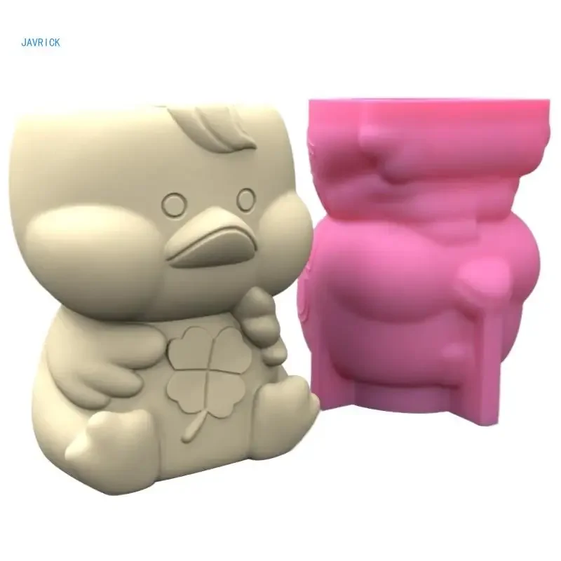 قوالب سيليكون بطة لوعاء الزهور ديي ، أصيص زهور البطة ، صب راتنج الإيبوكسي #4