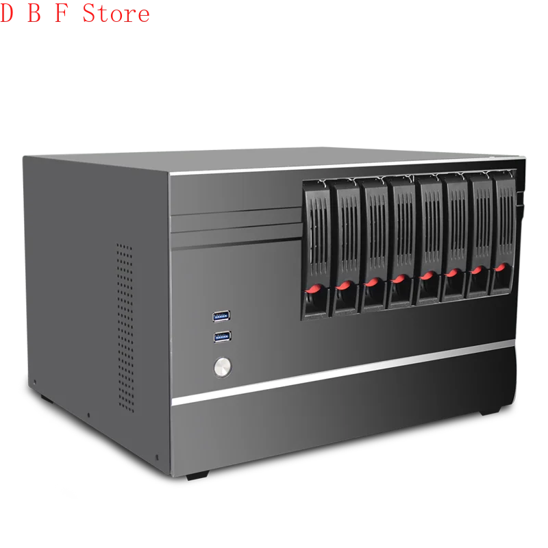 Manufacture HTPC 8 Bays NAS Cloud Storage Server Case MATX MB Chassis