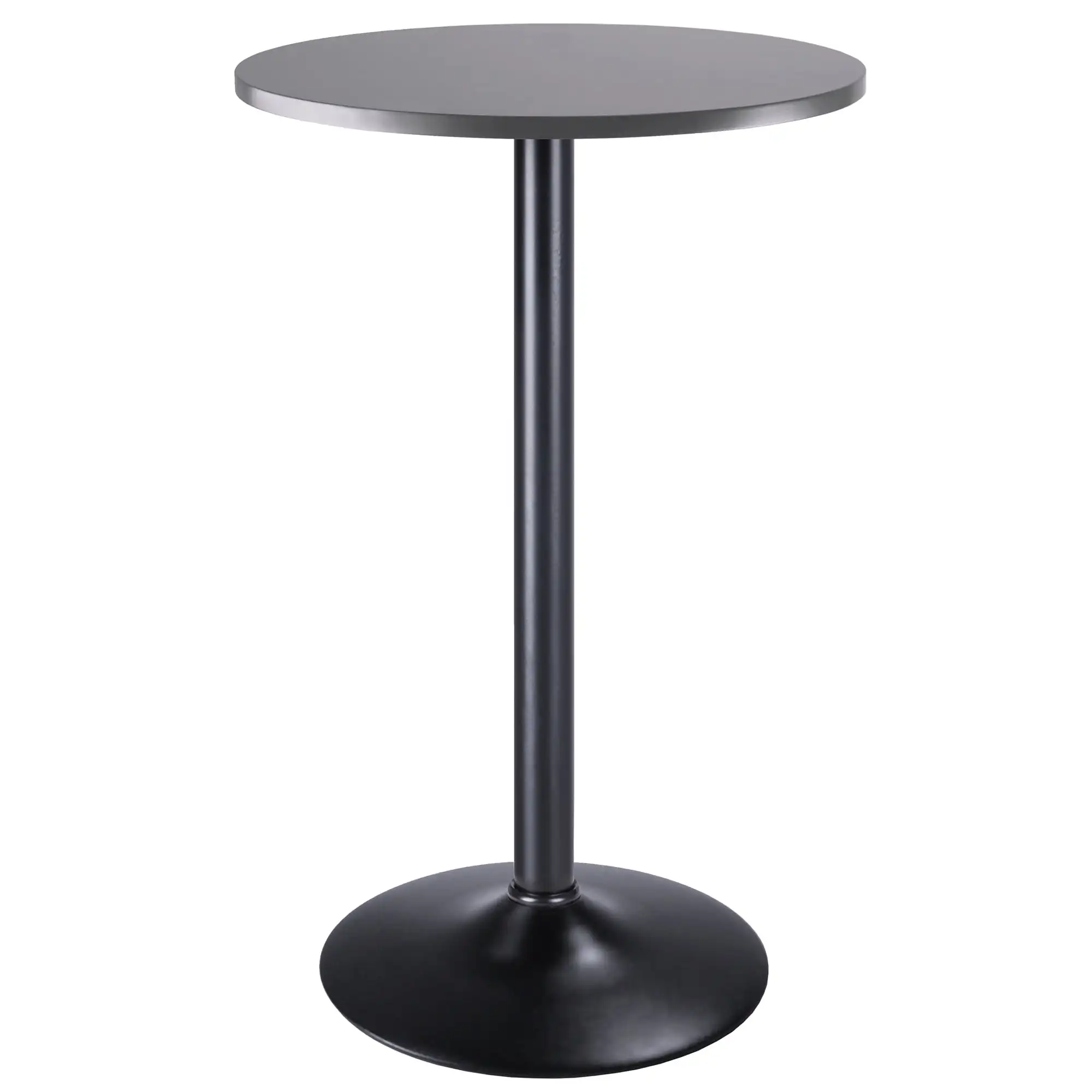 Slate Gray Finish Pub Bistro Bar Table Round Cocktail Table Kitchen Dining Table