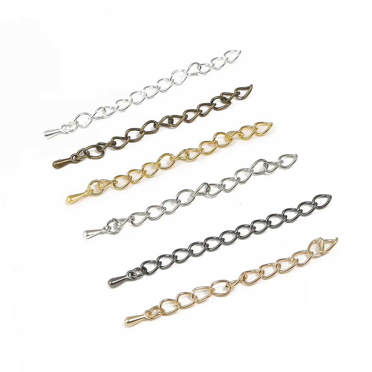 20-30pcs/bag Iron Silver Gold Necklace Extender Bracelet Extender Extension Tails DIY Craft Jewelry Finding Making Accessories