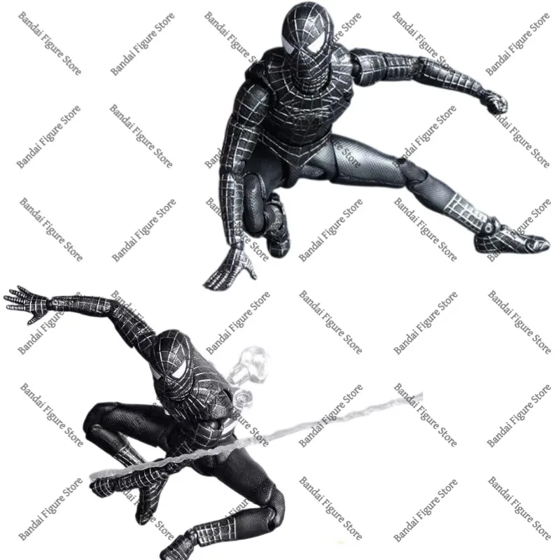 Figurka akcji anime S.H.Figuarts - Spider-Man: Bez drogi do domu - Wersja w czarnym kombinezonie, dostępna od ręki, model kolekcjonerski.