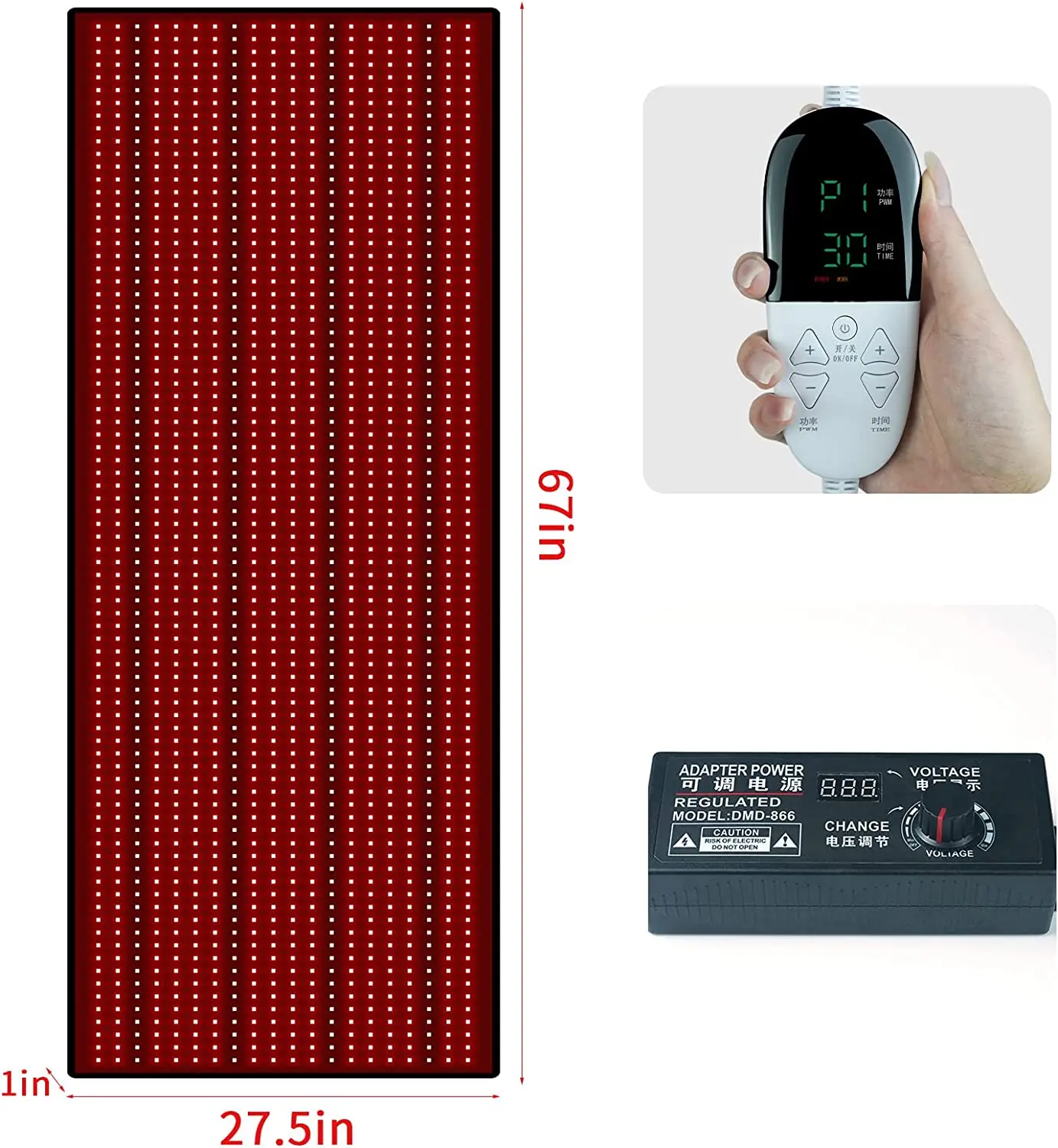 1280pcs LEDs 660NM&850NM Red Light Therapy Mat Near Infrared Therapy Wrap  Heat Pad for Full Body Pain Relief Skin Rejuven