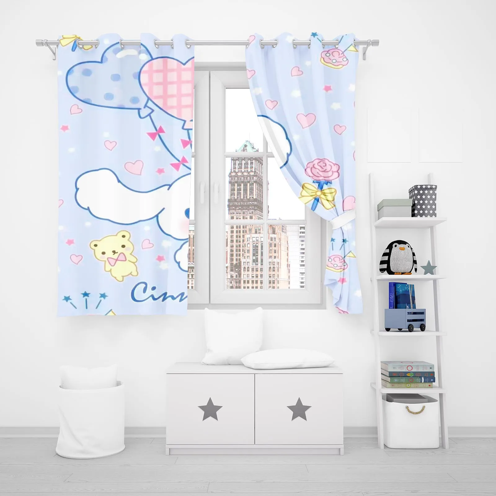 Cinnamon Dog Curtain Home Decor 1pc Bedroom Curtains For Living Room  Balcony Screen Dustproof Cartoon Cute Perforated