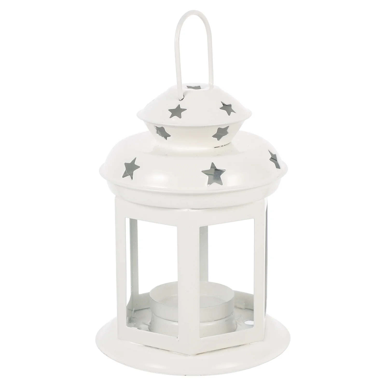 1Pcs Star Design Iron Candlestick Glass Holder Decorative Table Stand for Home Cafe Restaurant Warm Atmosphere