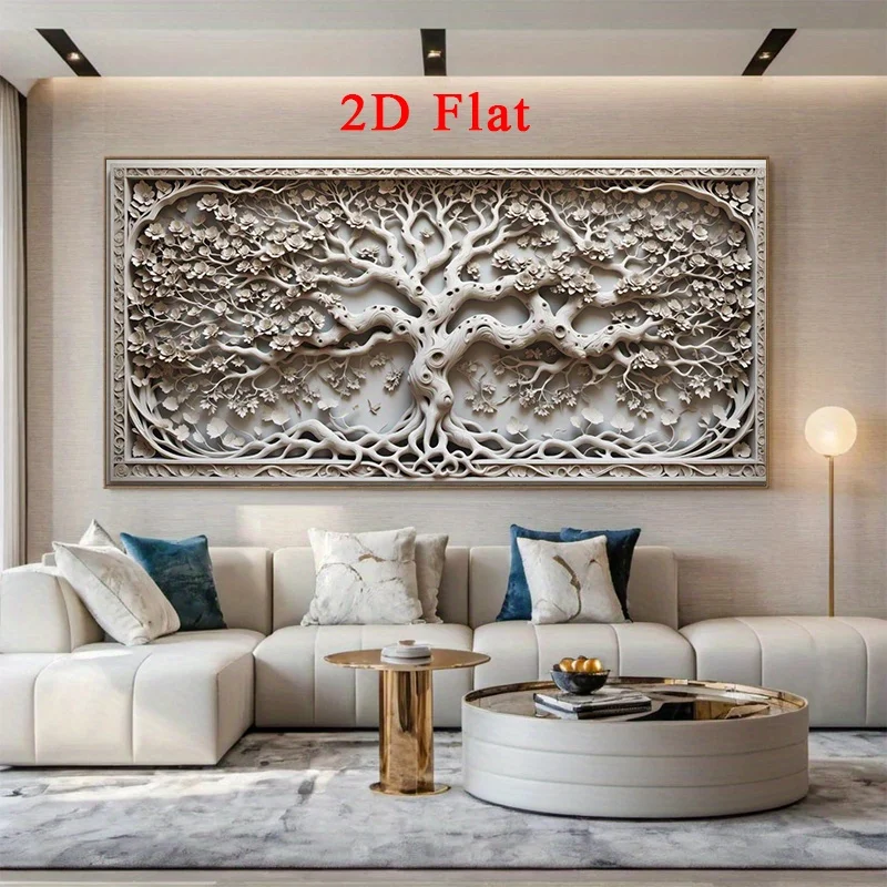 

1pc Extra Large Modern Blossoming Tree Canvas Painting Large Wall Decor for Living Room, Bedroom, Dining Room No Frame, 2D Flat