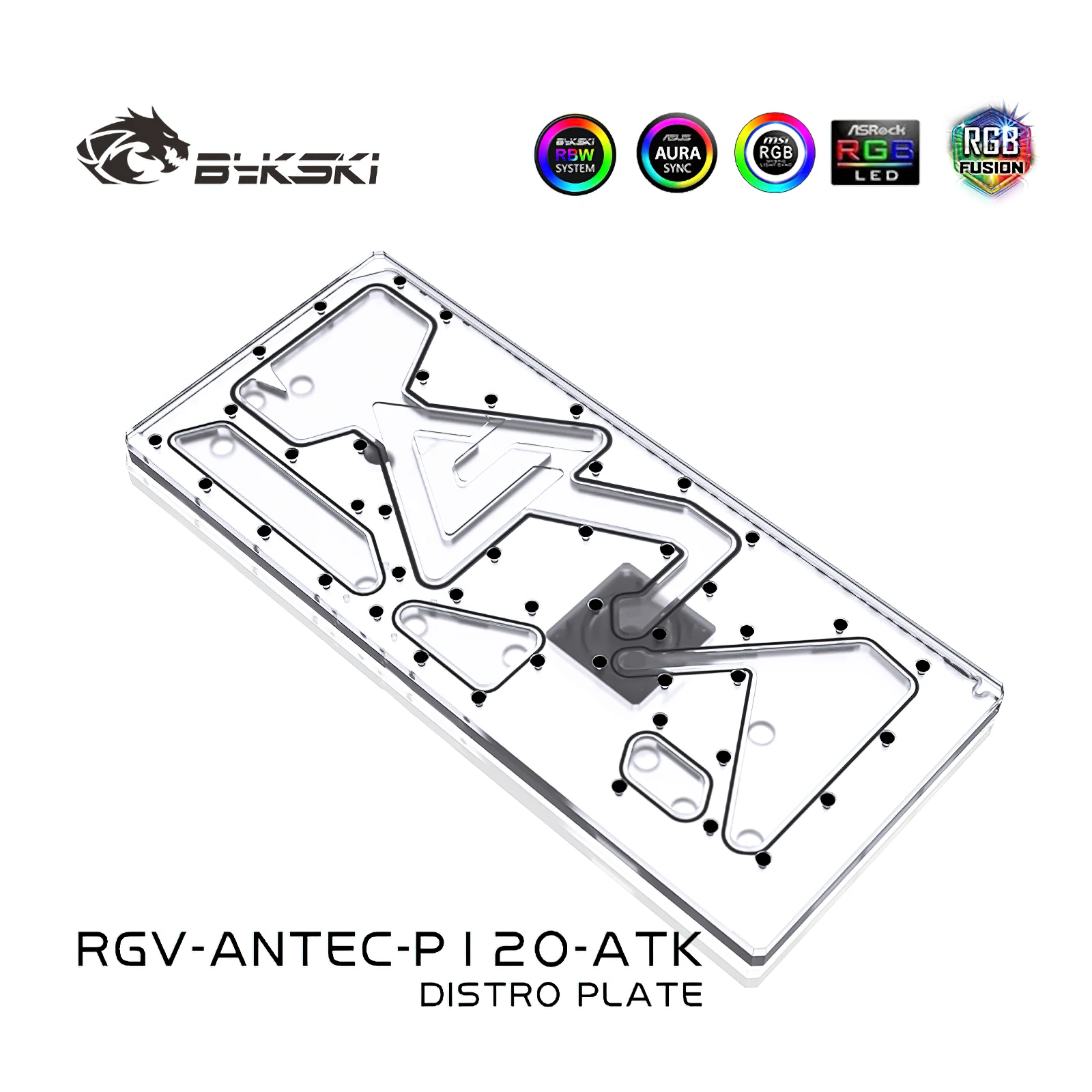 Bykski RGB Water Cooling Distro Plate Reservoir for ANTEC P120 Chassis Case RGV-ANTEC-P120-ATK