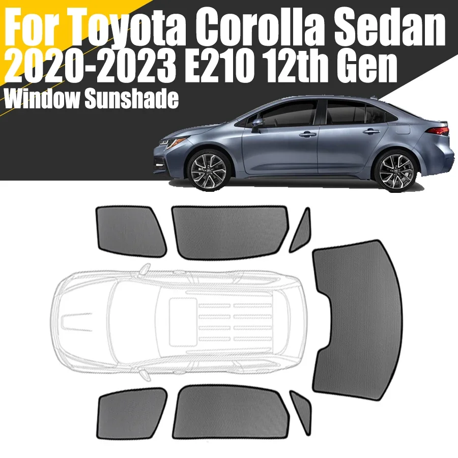 

Custom Magnetic Car Window Sunshade For Toyota Corolla Sedan E210 2020-2023 12th Gen Curtain Mesh Front Windshield Frame Curtain