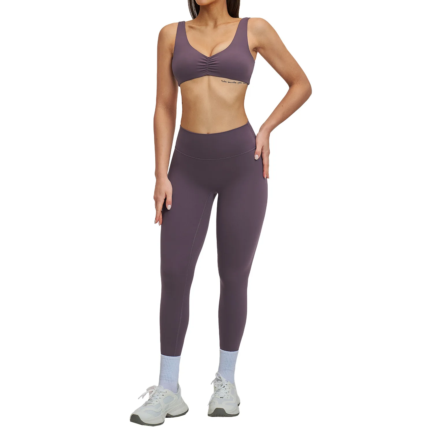 

Maxdutti Sports Yoga Set, Hollow Neck Hanging Back Yoga Suit, Sports Running Fitness Set New Two Piece Set Women's Suit