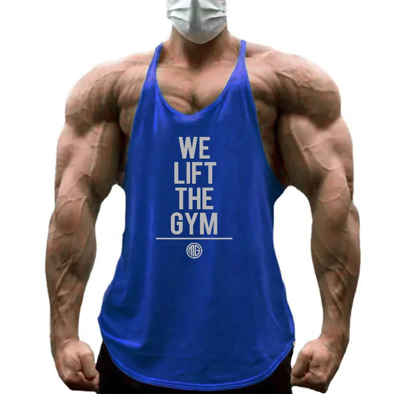 Summer Men's Running Vests Gym Stringer Tank Tops Cotton Bodybuilding Clothing Workout Muscle Sleeveless Fitness Shirt