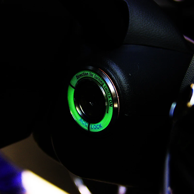 

Night Luminous Car Ignition Key Ring Stickers Auto Motorcycle 3D Decals Decoration Key Fluorescent Circle Car Accessories