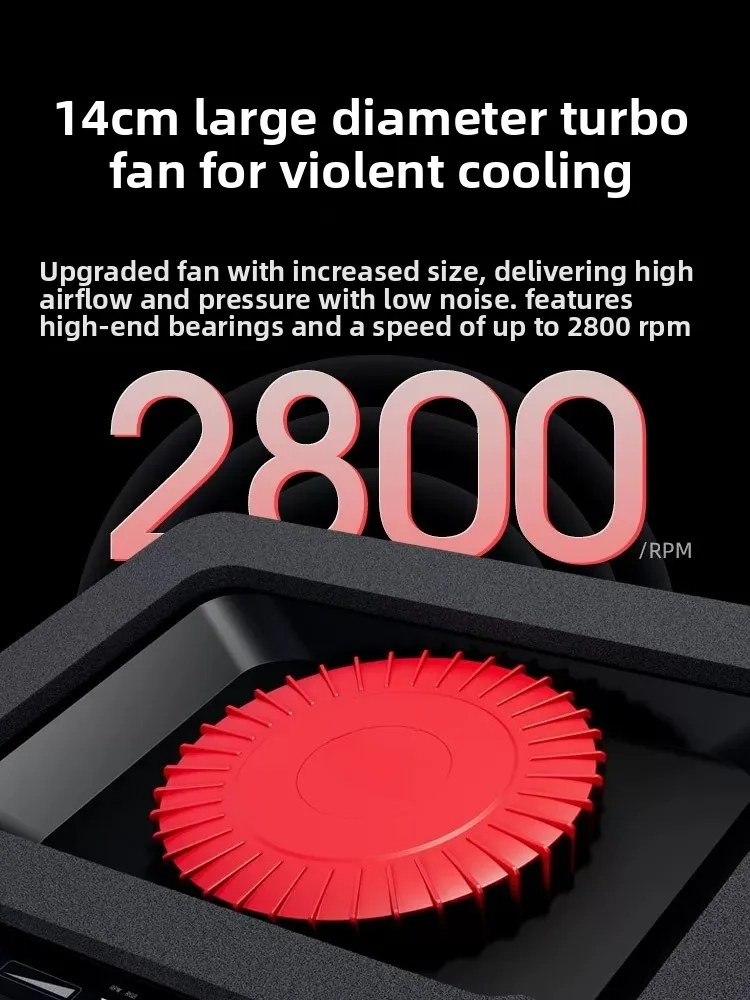 4th Gen Pressure-Type Laptop Cooler – 14cm Large Fan, Dustproof Stand Pad, ARGB Light for Efficient Cooling