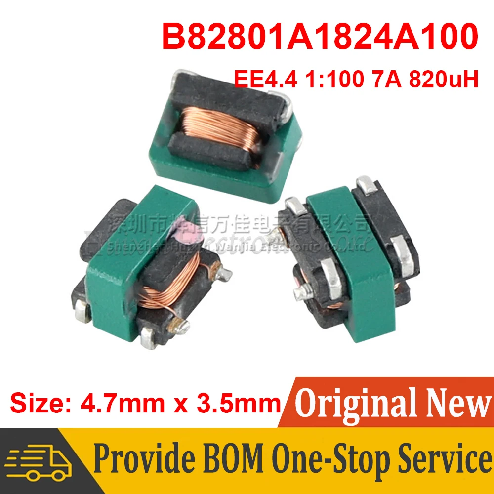 

2pcs B82801A1824A100 EE4.4 SMD Current Transformer SMT Current Sense Transformer 1:100 7A 820uH