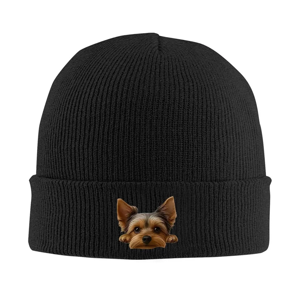 Yorkshire Terrier Print Knit Beanie for Men Women Warm Stretchy Daily Winter Hat