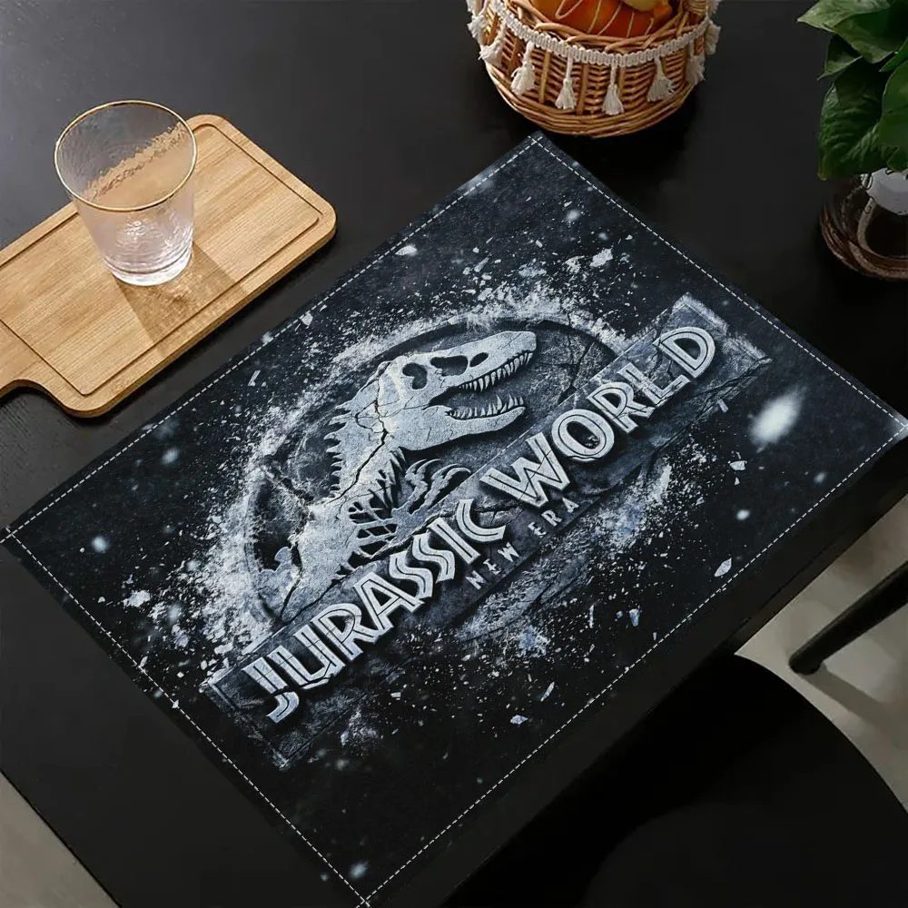 1PC Jurassic World Placemats, Vintage Poppies Daisy, Washable Fabric Dining Room Kitchen Table Decoration Digital Print7.14