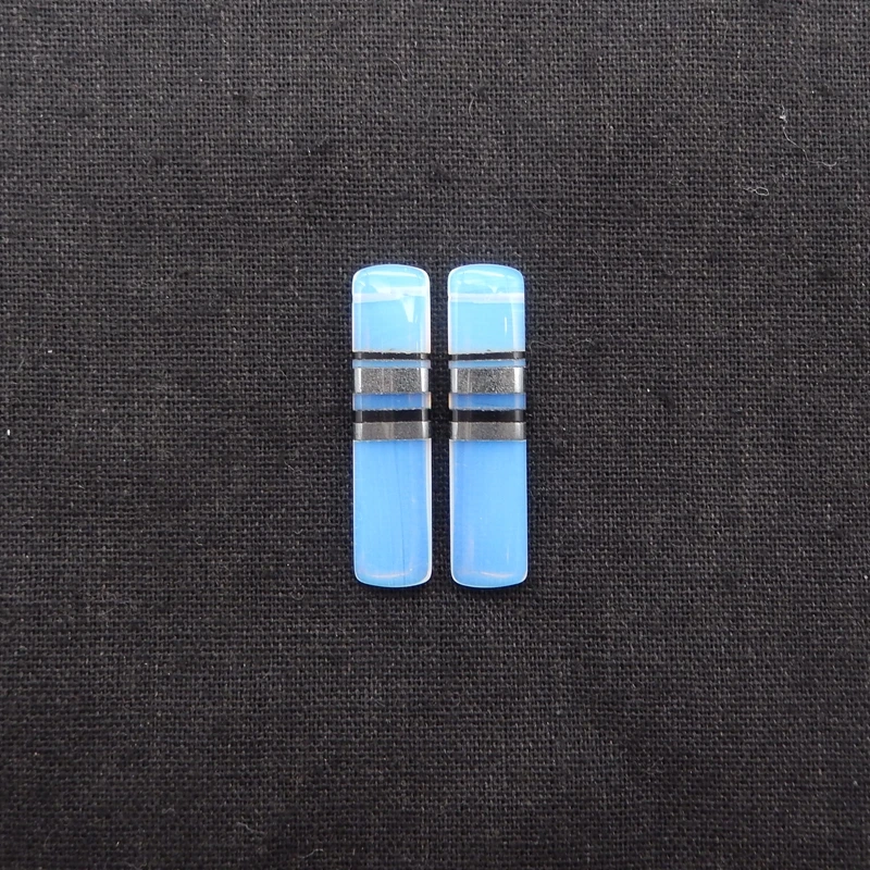 

B&F Handmade Unique Opalite Obsidian Hematite Pendants 38x9x4mm 6.2g for Jewelry DIY Earring Stone Beads