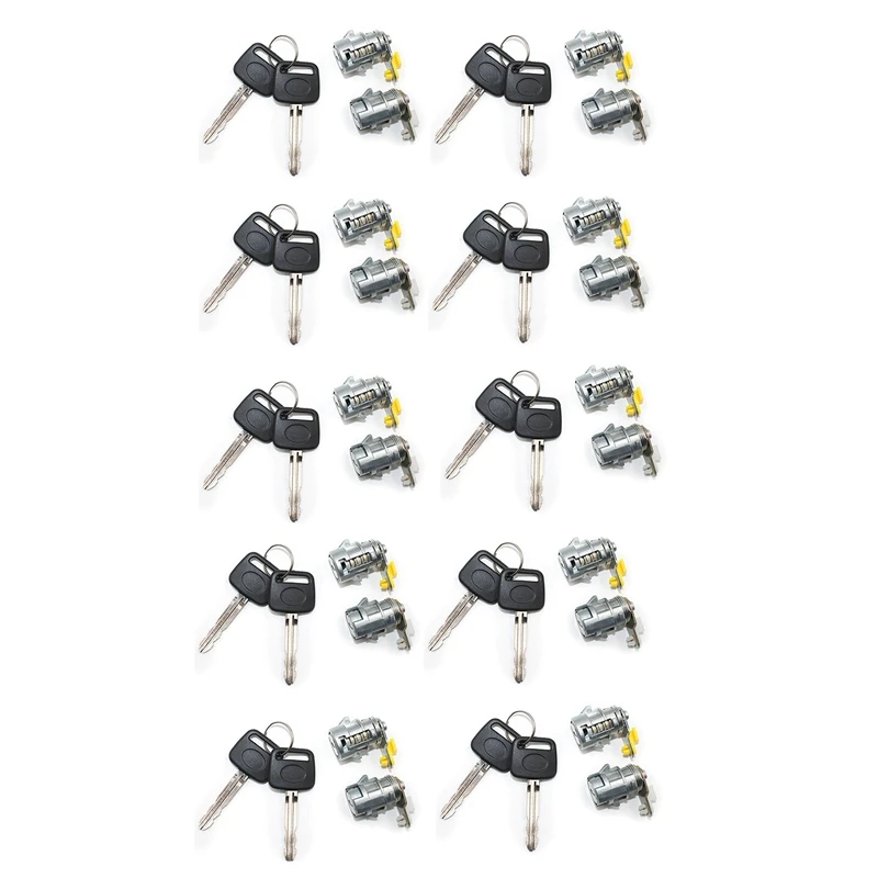 

10X Door Lock Set With Key(L & R) For 89-95 Toyota Pickup 89-98 4Runner For Toyota Door Lock Cylinder Key 69051-35030