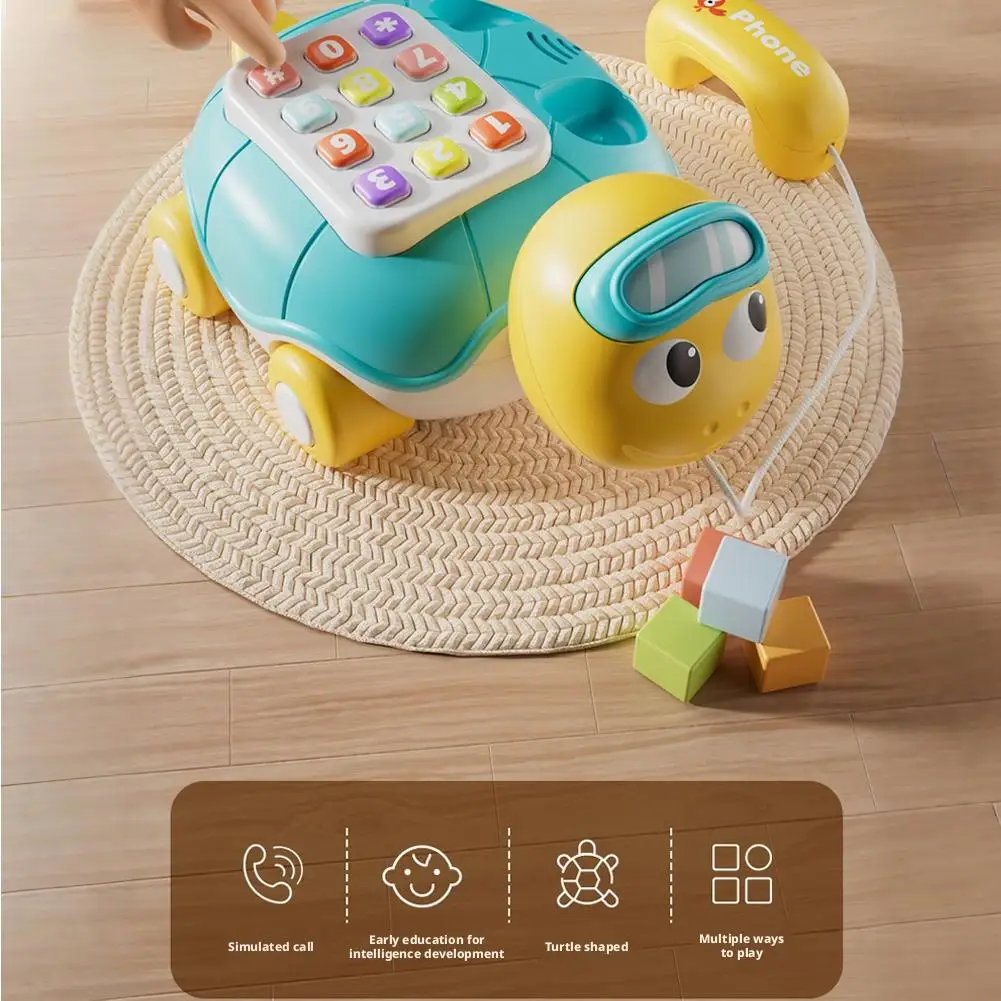 Musical Turtle Crawling baby Toys Interactive Baby Phone Toy with Piano Music Lights Toddlers for Baby Toddler Activity Bus Toys