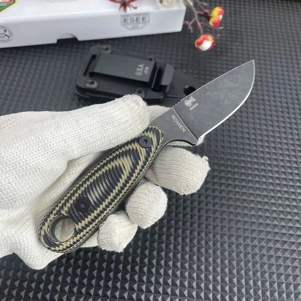 ESEE-Izula Knives - Tactical D2 Blade Outdoor Hunter Tools, Easy to Carry, Self Defense Survival Fixed Blade Knife, G10 Handles