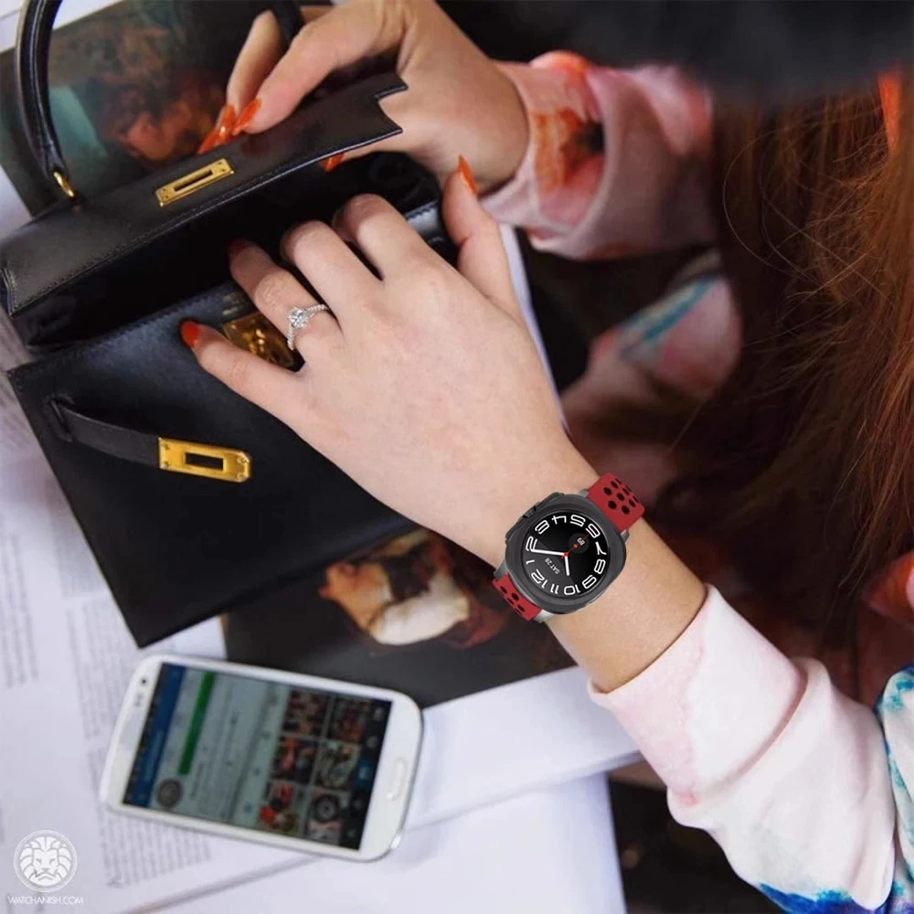 Respirável Sport Silicone Strap para Samsung Galaxy Watch, Pulseira Ajustável, Pulseira Ultra Macia, 7 Pulseiras Ultra, 47mm