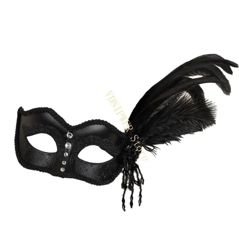 

Rhinestones Glitter Masquerades Mask Venetians Mask for Women Halloween Christmas Half Face Mask Eye mask Cosplay Props D08E