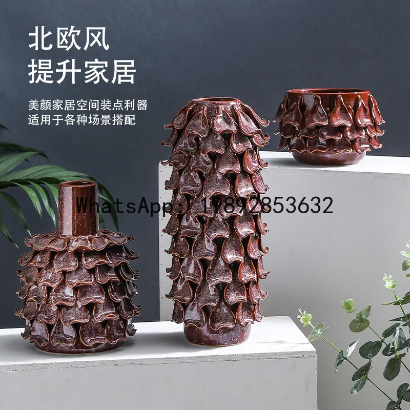 

Ceramic vase flower pot heavy craft decal installation flower glaze style ornament crafts fresh flowers home decor