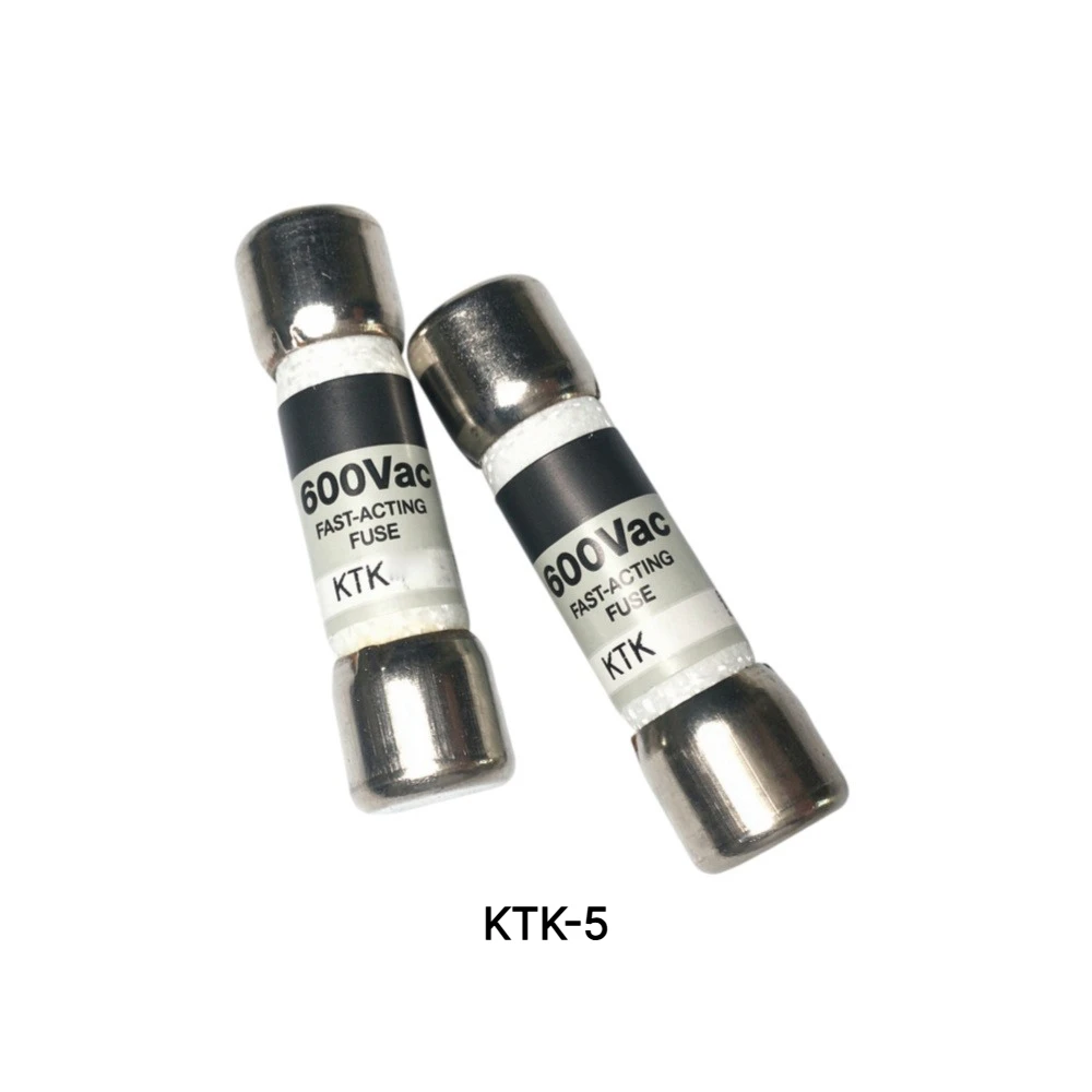 KTK-5 Fast Acting Cartridge Fuse, 5A 600V, 【10-Pack】OEM