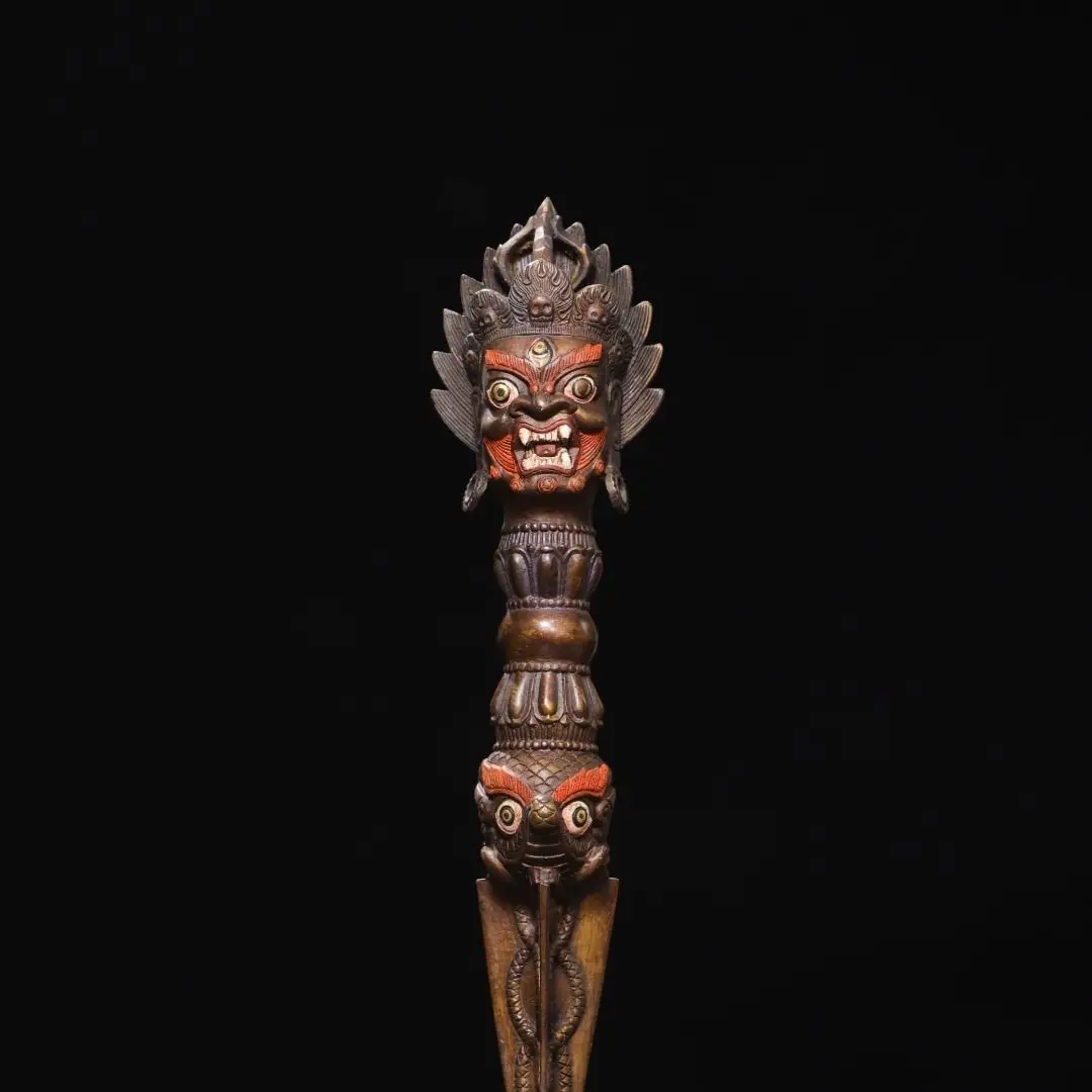 Tibetan Buddhism Painting Mahakala Wrathful Deity Phurba Vajra Holder Buddhist Ritual Shrine Meditation Decorative Sculpture
