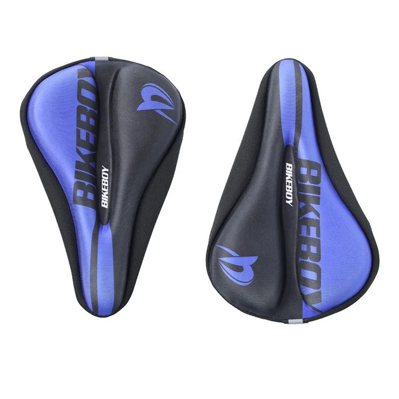 وسادة مقعد الدراجة من نسيج الألياف القابل للتنفس، ناعمة عالية المرونة من السيليكون، غطاء وسادة سرج الدراجة السميك باللون الأرجواني والأزرق #4