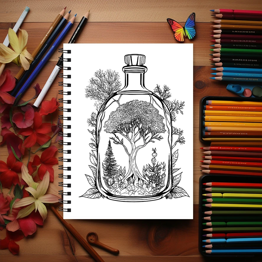 Graffiti Diary Adult Coloring Book - 8.3x 11.2 Inch 22 Page Coloring Book - Helps Reduce Stress and Ease Emotions