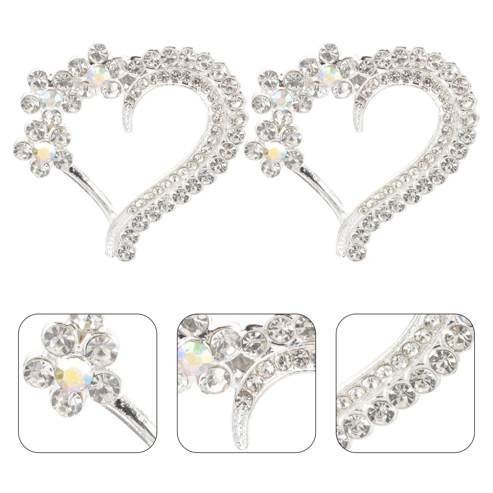 

10pcs Alloy Heart Accessories Decorative Patches For Clothes Shoes Diy Sewing Rhinestone Applique Garment Decorative Supplies
