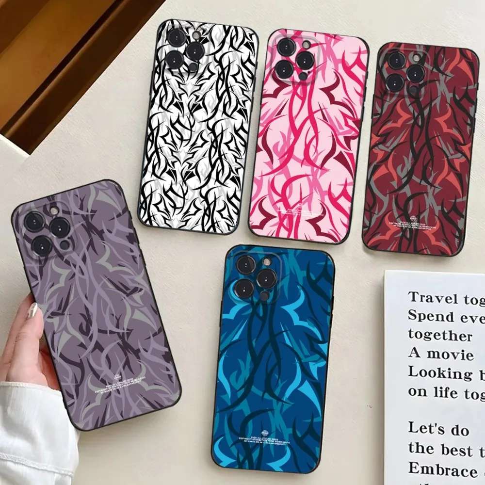 Cool C-Clot Thorns Phone Case For iPhone 16,15,14,13,12,11,Pro,X,XS,Max,XR,Plus,Mini Black Silicone Soft case