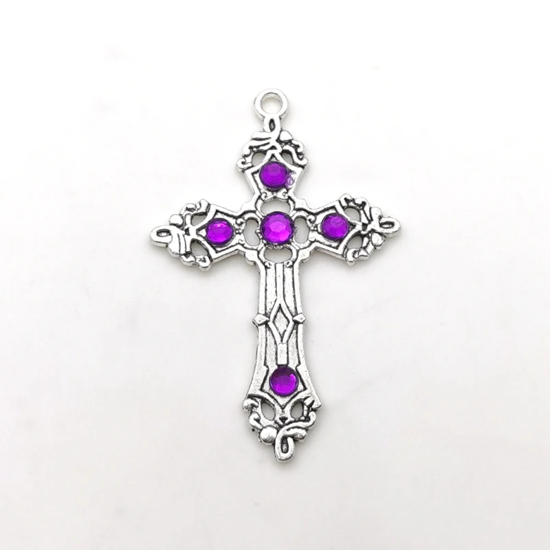 5psc 55*36mm Creative  Large Baroque Christian Cross Pendant Handicraft Crafts DIY Necklace Jewelry Accessories