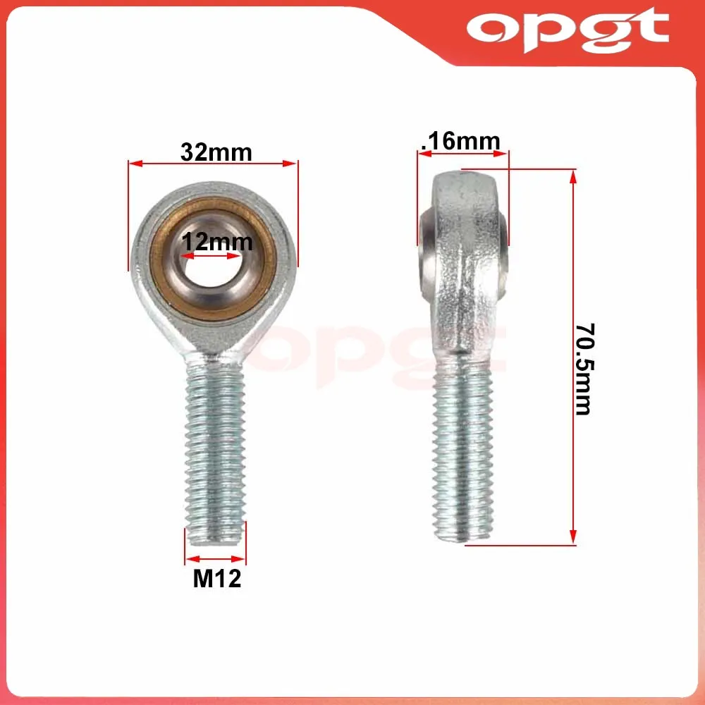OPGT 2 pcs SA12T/K M12x1.75 Steering Tie Rod Ends Ball Joint Bearing With Jam Nuts M12*1.75 Male Right Hand Thread