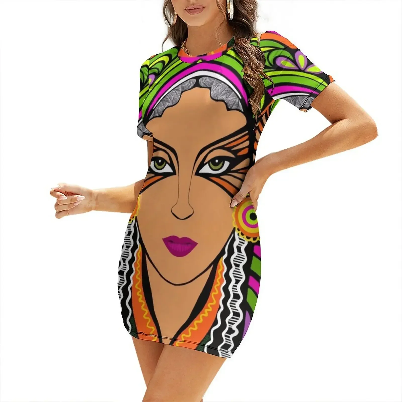 

The Witch of Babylon Short-Sleeved Dress women's clothing korea stylish dresses women summer 2026