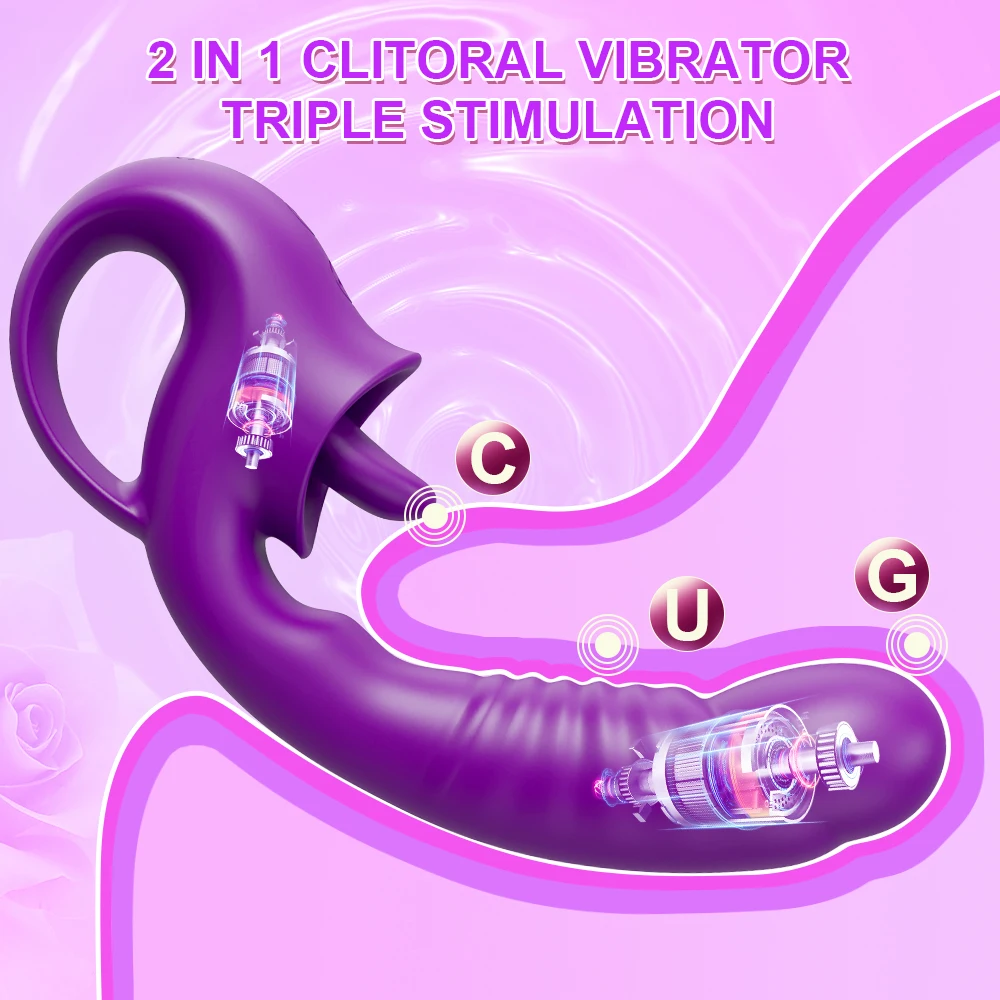 Vagina Dildo Vibrator G-Spot Vibator Tongue Licking Clitoris Stimulator Female Masturbation Adult Goods Sex Toy for Women