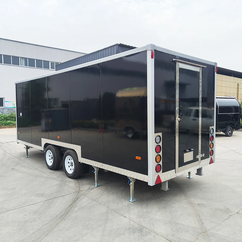 Mobile Gourmet Food Trailer Fully Equipped Commercial Kitchen Outdoor Street Vehicle Stainless Steel Customized