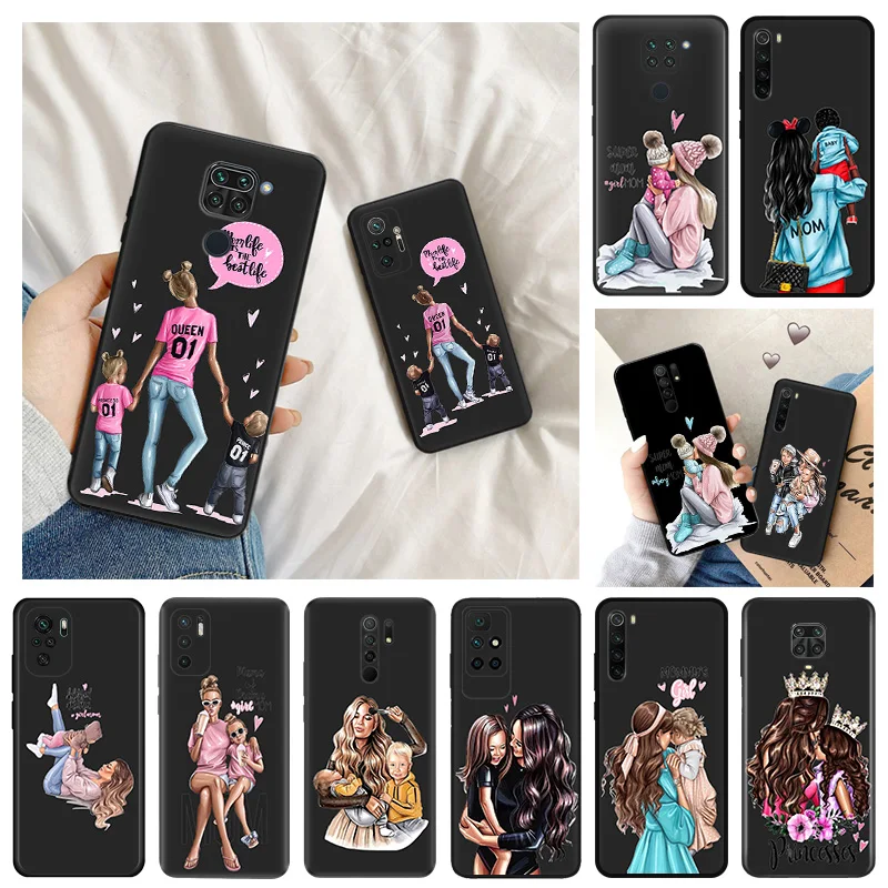 Ultra Thin Phone Case For Redmi Note 9 10 8 7 8t a3x 13 10c 10a 9a 9c 9s 10s mi 9t 10t Pro Black Brown Hair Baby Mama Girl Cover