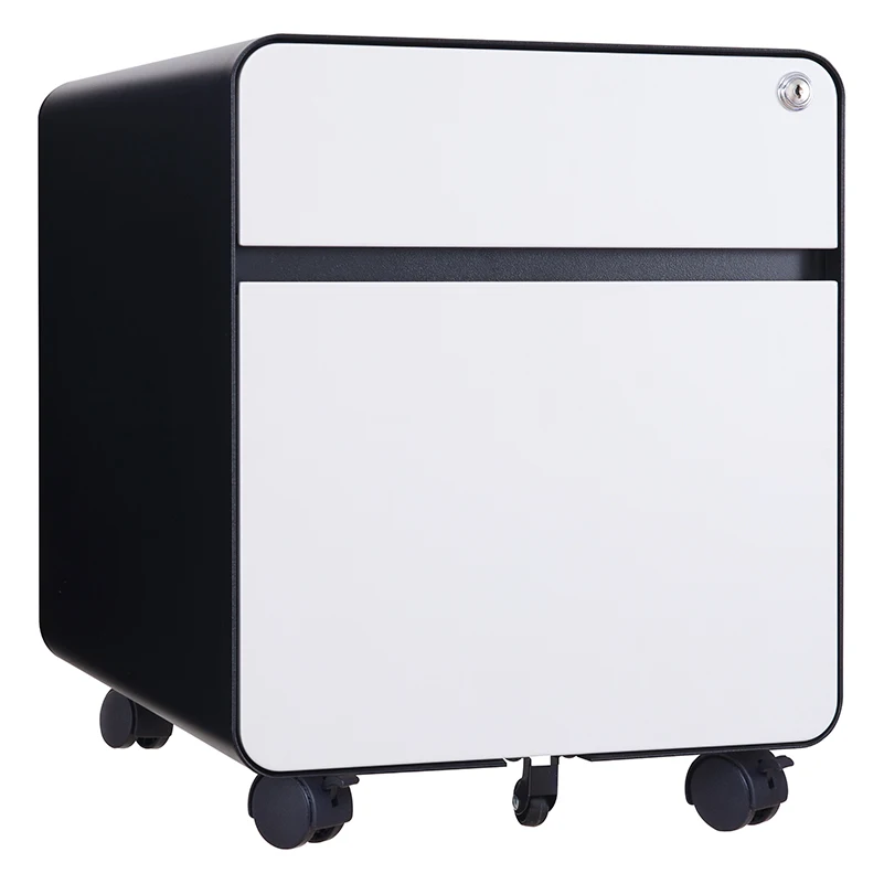 

modern office equipment metal 2 box drawers mobile pedestal lockable file storage cabinet