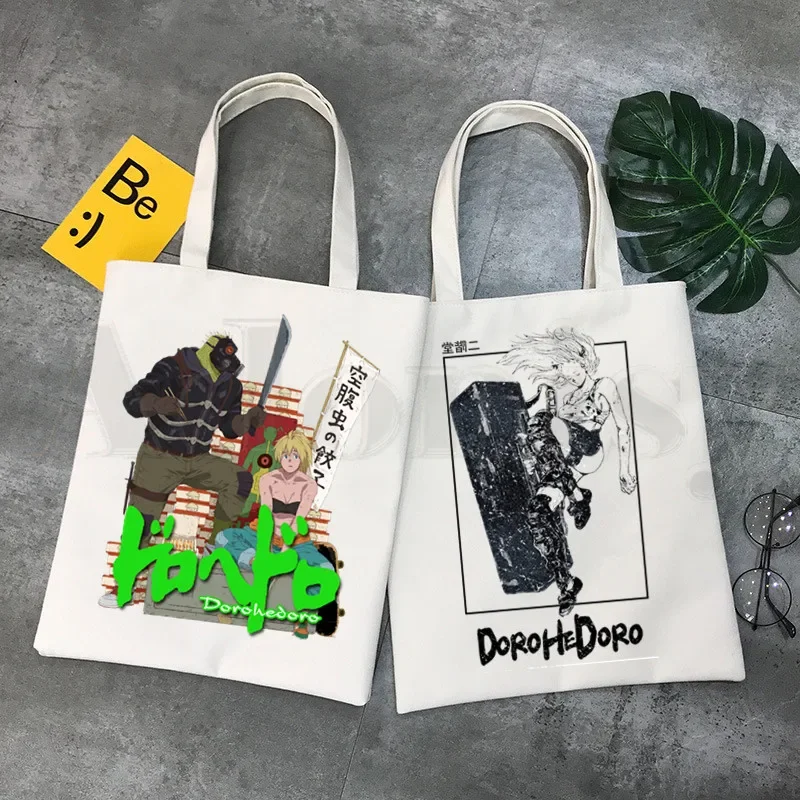 Tas tangan wanita Anime Jepang Dorohedoro tas jinjing kanvas kain tas belanja perjalanan wanita Eco dapat digunakan kembali tas belanja Bolsas